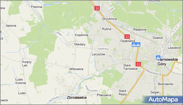 mapa Laryszów, Laryszów na mapie Targeo