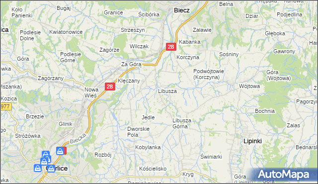 mapa Libusza, Libusza na mapie Targeo