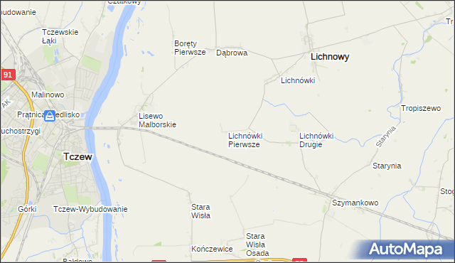 mapa Lichnówki Pierwsze, Lichnówki Pierwsze na mapie Targeo