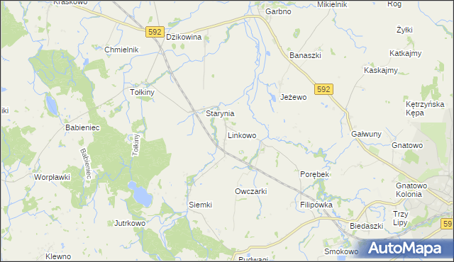 mapa Linkowo gmina Kętrzyn, Linkowo gmina Kętrzyn na mapie Targeo