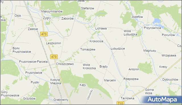 mapa Łodzia gmina Szadek, Łodzia gmina Szadek na mapie Targeo