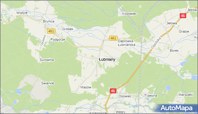 mapa Łubniany, Łubniany na mapie Targeo