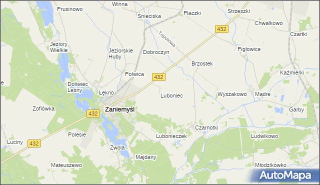 mapa Luboniec, Luboniec na mapie Targeo