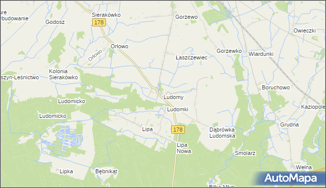 mapa Ludomy, Ludomy na mapie Targeo