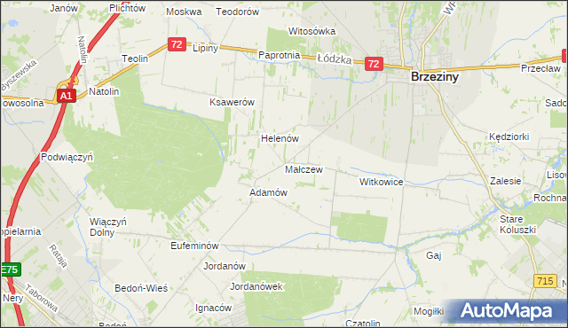 mapa Małczew, Małczew na mapie Targeo