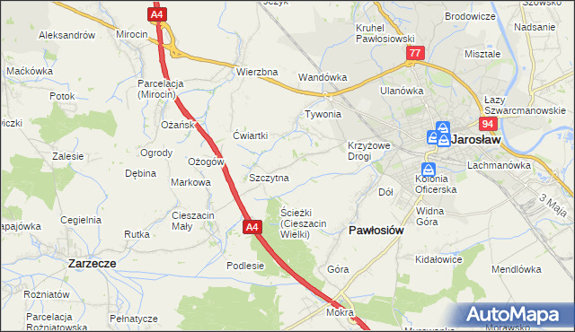 mapa Maleniska gmina Pawłosiów, Maleniska gmina Pawłosiów na mapie Targeo