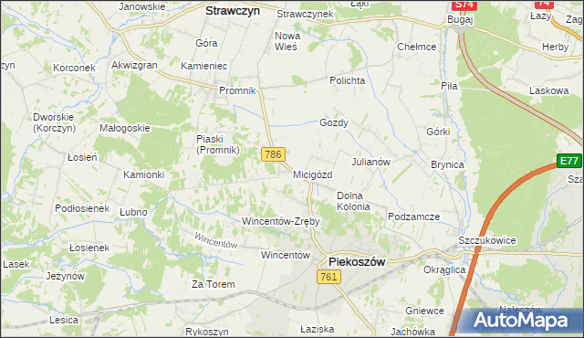 mapa Micigózd, Micigózd na mapie Targeo