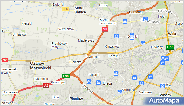 mapa Mory gmina Ożarów Mazowiecki, Mory gmina Ożarów Mazowiecki na mapie Targeo
