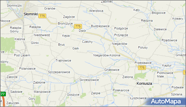 mapa Niegardów-Kolonia, Niegardów-Kolonia na mapie Targeo