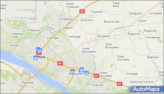 mapa Nowe Boryszewo, Nowe Boryszewo na mapie Targeo