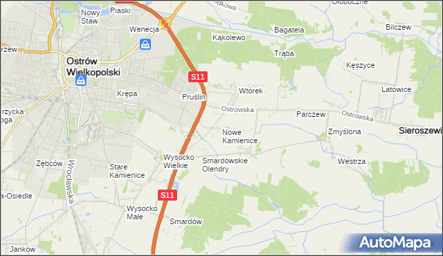 mapa Nowe Kamienice, Nowe Kamienice na mapie Targeo