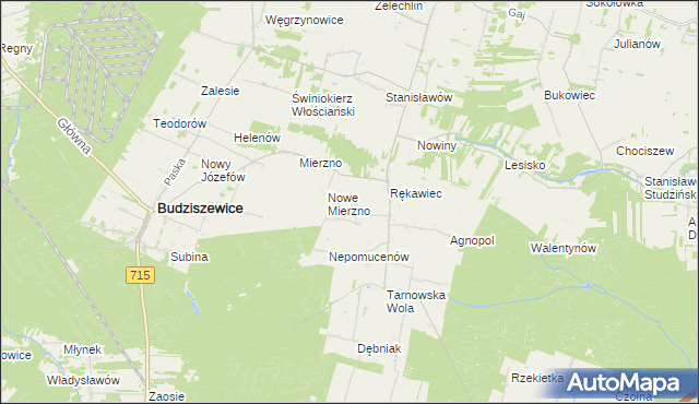 mapa Nowy Rękawiec, Nowy Rękawiec na mapie Targeo