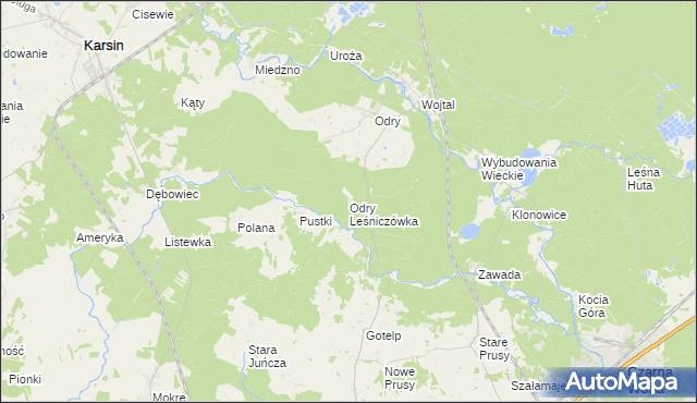 mapa Odry Leśniczówka, Odry Leśniczówka na mapie Targeo