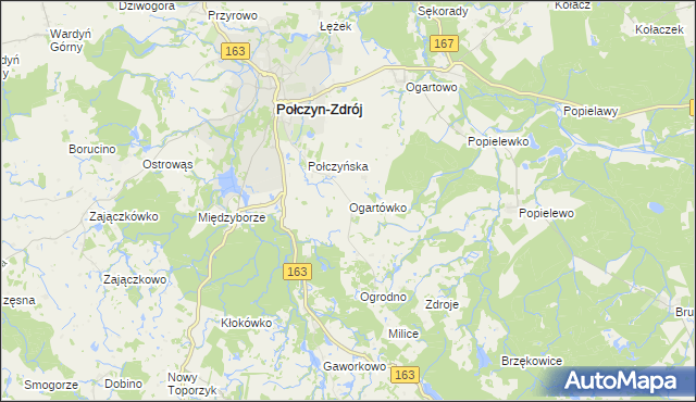 mapa Ogartówko, Ogartówko na mapie Targeo