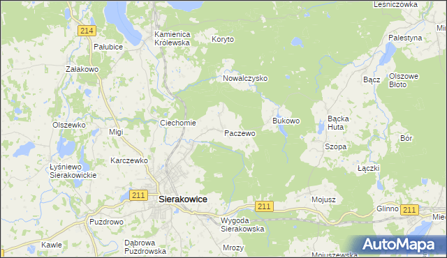 mapa Paczewo, Paczewo na mapie Targeo