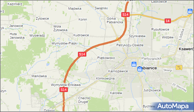 mapa Piątkowisko, Piątkowisko na mapie Targeo