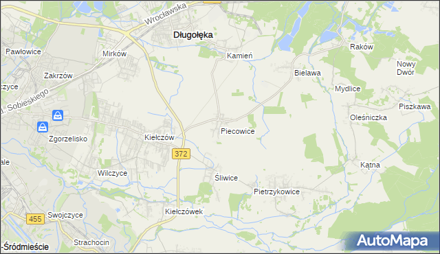 mapa Piecowice, Piecowice na mapie Targeo