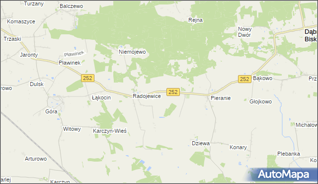 mapa Pieczyska gmina Dąbrowa Biskupia, Pieczyska gmina Dąbrowa Biskupia na mapie Targeo
