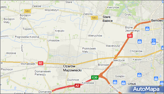 mapa Piotrkówek Mały, Piotrkówek Mały na mapie Targeo