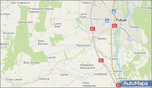 mapa Płocochowo, Płocochowo na mapie Targeo