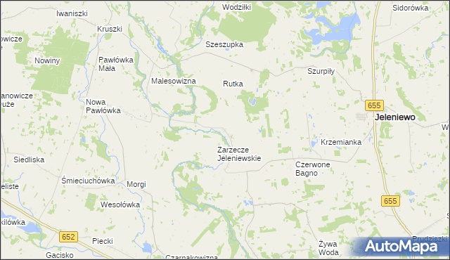 mapa Podwysokie Jeleniewskie, Podwysokie Jeleniewskie na mapie Targeo