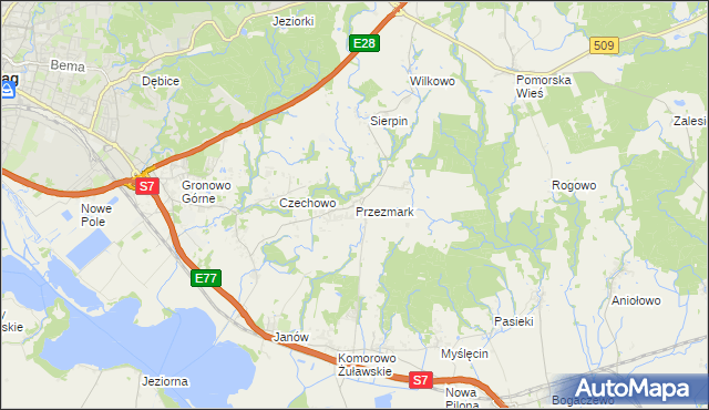 mapa Przezmark gmina Elbląg, Przezmark gmina Elbląg na mapie Targeo