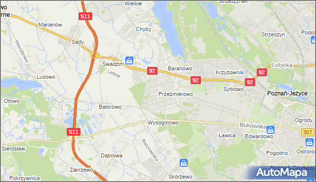 mapa Przeźmierowo, Przeźmierowo na mapie Targeo