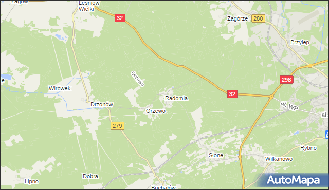 mapa Radomia, Radomia na mapie Targeo