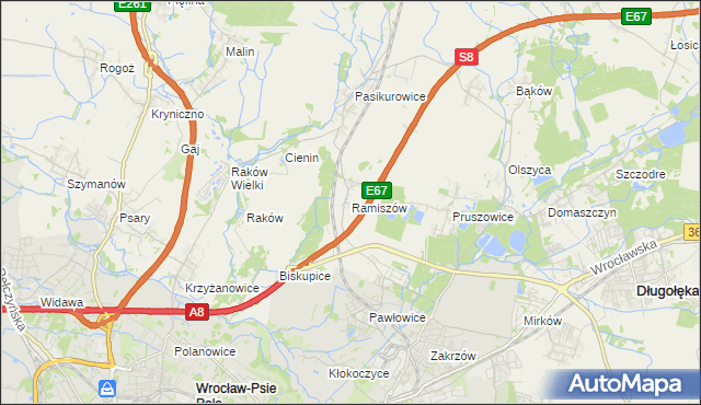 mapa Ramiszów, Ramiszów na mapie Targeo