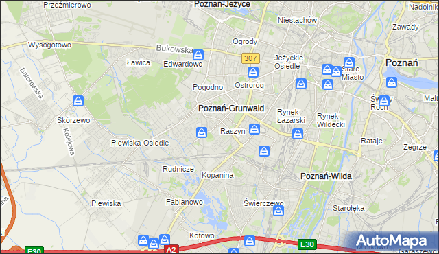 mapa Raszyn gmina Poznań, Raszyn gmina Poznań na mapie Targeo
