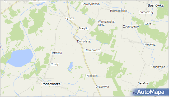 mapa Ratajewicze, Ratajewicze na mapie Targeo