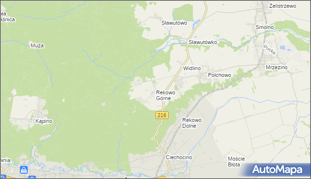 mapa Rekowo Górne, Rekowo Górne na mapie Targeo