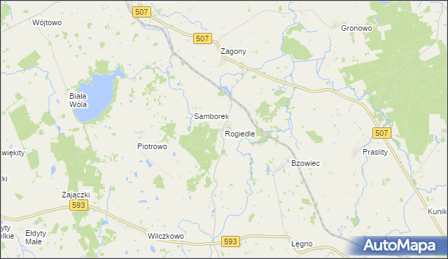 mapa Rogiedle, Rogiedle na mapie Targeo