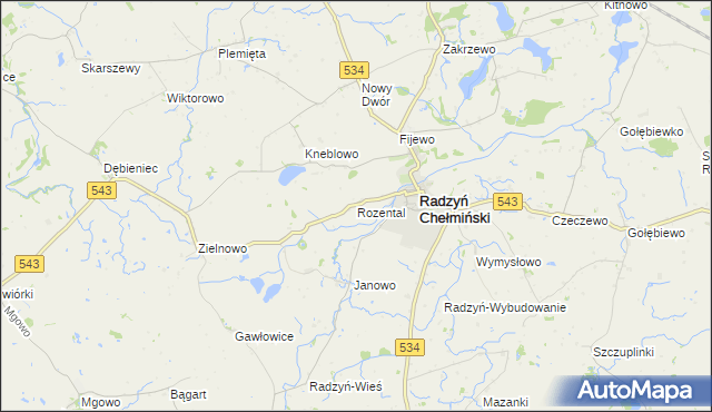 mapa Rozental, Rozental na mapie Targeo