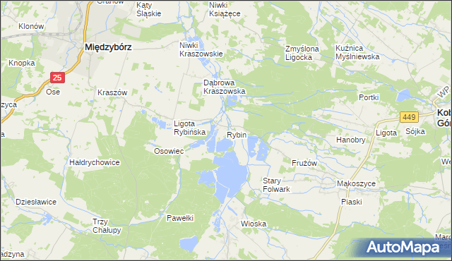 mapa Rybin, Rybin na mapie Targeo