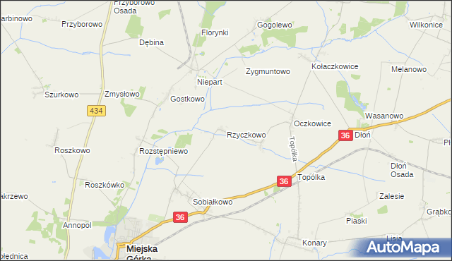 mapa Rzyczkowo, Rzyczkowo na mapie Targeo