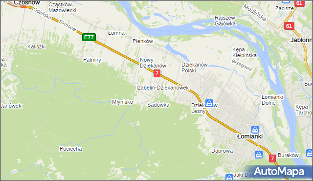 mapa Sadowa gmina Łomianki, Sadowa gmina Łomianki na mapie Targeo