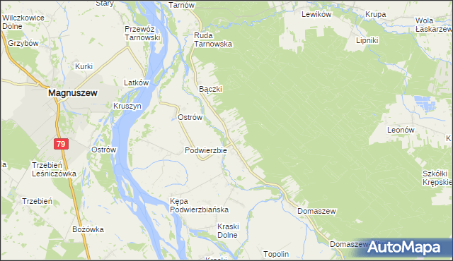 mapa Samogoszcz gmina Maciejowice, Samogoszcz gmina Maciejowice na mapie Targeo