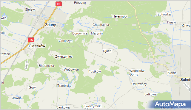 mapa Siemianów gmina Cieszków, Siemianów gmina Cieszków na mapie Targeo