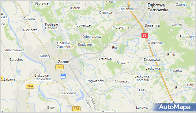 mapa Sieradza, Sieradza na mapie Targeo