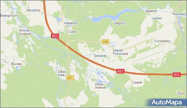 mapa Sieranie, Sieranie na mapie Targeo
