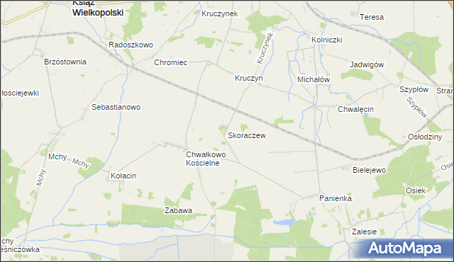 mapa Skoraczew, Skoraczew na mapie Targeo