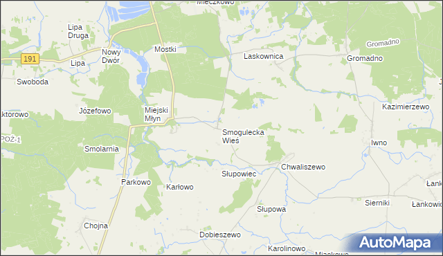 mapa Smogulecka Wieś, Smogulecka Wieś na mapie Targeo