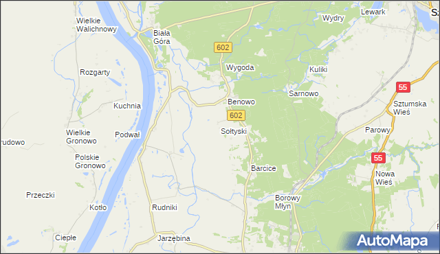 mapa Sołtyski, Sołtyski na mapie Targeo