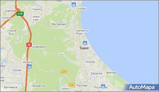 mapa Sopotu, Sopot na mapie Targeo