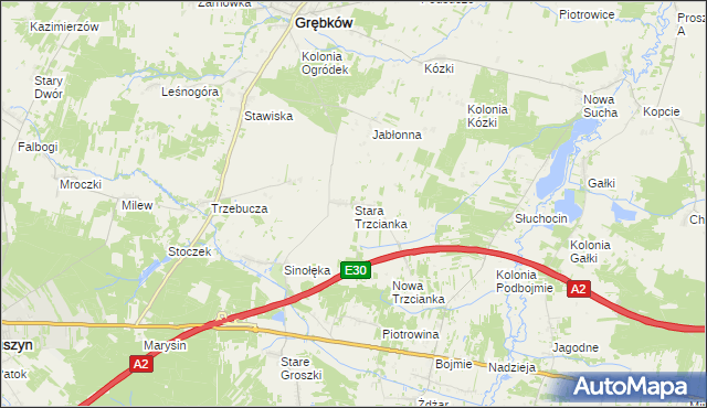mapa Stara Trzcianka, Stara Trzcianka na mapie Targeo