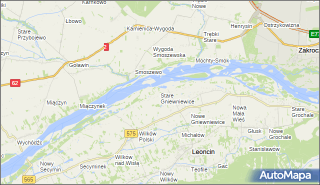 mapa Stare Gniewniewice, Stare Gniewniewice na mapie Targeo