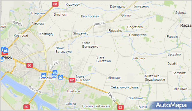 mapa Stare Gulczewo, Stare Gulczewo na mapie Targeo