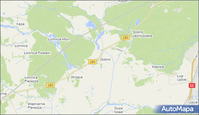 mapa Stobno gmina Trzcianka, Stobno gmina Trzcianka na mapie Targeo
