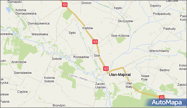 mapa Stok gmina Ulan-Majorat, Stok gmina Ulan-Majorat na mapie Targeo